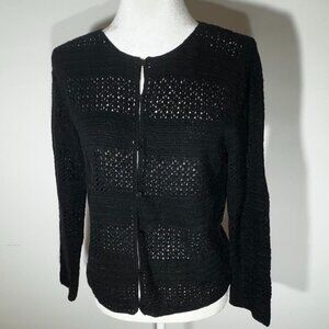 Women's Eddie Bauer Black Hand -Crocheted Cardigan - Medium